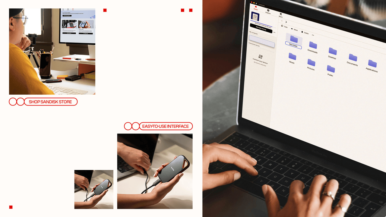 Using external drive with laptop file manager