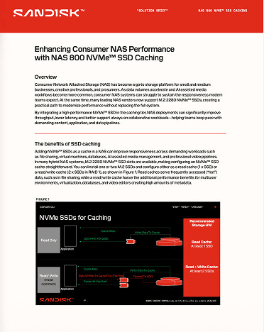 Enhancing Consumer NAS Performance with NAS 800 NVMe™ SSD Caching