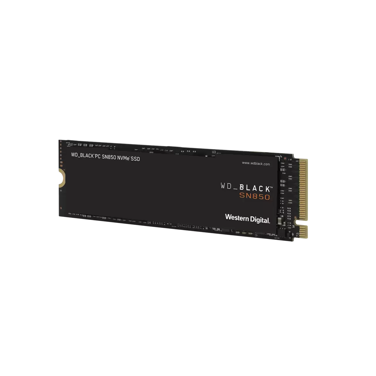 WD Black SN850 NVMe SSD Side Angle- Zoom Image
